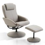 HOMCOM Butaca Tapizada Ergonómica Sillón Reclinable Manualmente 150 Grados con Reposabrazos y Reposapiés 97x96x105,5 cm Gris(c-3)
