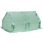 Outsunny Invernadero de Jardín Pequeño con 3 Ventanas para Huerto con 400x100x80 cm Verde PE(c-1)
