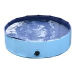 PawHut Piscina Plegable para Perros Gatos Bañera Portátil para Mascotas PVC Antideslizante Múltiples Usos para Interiores y Exteriores Ø80x20 cm Azul(c-3)