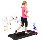 HOMCOM Cinta de Correr Caminar Eléctrica con Velocidad Ajustable de 1-6 km/h Pantalla LED Control Remoto y 2 Ruedas de Transporte para Oficina Hogar 133x50x13 cm Negro(c-1)