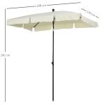 Outsunny Sombrilla Grande Parasol Reclinable 2.35m Sombrilla Impermeable y Resistente a UV para Jardín Patio Playa Piscina Terraza(c-4)
