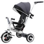 HomCom® Triciclo Bebé 4 en 1 Trolley Trike Bicicletas para Niños +18 Mes Evolutivo Capota Barra y Pedales Desmontables Gris(c-2)