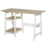 HOMCOM Mesa de Ordenador Escritorio de PC Mesa con Armario para Hogar 100x52x75cm Negro y Plata(c-4)