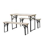 Outsunny Conjunto de Mesa y Bancos Plegables para Picninc Mesa Amplia de 120x50x76cm(c-1)