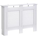 HOMCOM Cubierta de Radiador Cubre Radiador para Radiador Decorativa Diseño Moderno MDF 112x19x81cm Blanco(c-1)