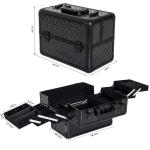 HOMCOM Maletín para Maquillaje Caja de Belleza Portátil 4 Niveles 35,5x20x25,5cm Negro(c-2)