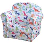 HOMCOM Sillón Infantil con Estampado de Cohetes Reposabrazos y Acolchado para Mayores de 3 Años Hasta 45kg 50x39x44 cm(c-1)