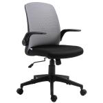Vinsetto Silla de Oficina Ergonómica Silla Escritorio Giratoria Ajustable en Altura con Reposabrazos Abatible Soporte Lumbar y Respaldo Transpirable 57x61x93-102 cm Negro(c-1)