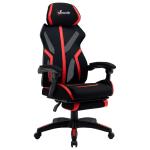 Vinsetto Silla Gaming Giratoria con Reposapiés Retráctil Silla de Oficina Reclinable con Reposacabezas y Altura Ajustable 65x65x119-129 cm Negro y Azul(c-3)