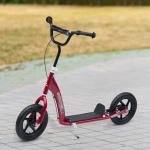 HOMCOM Patinete para Niños de +5 Años Scooter de 2 Ruedas Grandes de 12 Pulgadas con Freno y Manillar Ajustable en Altura Carga Máx. 100 kg 120x52x80-88 cm Negro(c-3)
