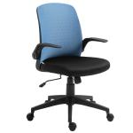 Vinsetto Silla de Oficina Ergonómica Silla Escritorio Giratoria Ajustable en Altura con Reposabrazos Abatible Soporte Lumbar y Respaldo Transpirable 57x61x93-102 cm Negro(c-3)