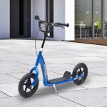 HOMCOM Patinete para Niños de +5 Años Scooter de 2 Ruedas Grandes de 12 Pulgadas con Freno y Manillar Ajustable en Altura Carga Máx. 100 kg 120x52x80-88 cm Negro(c-2)