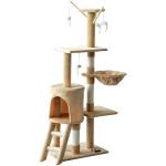 PawHut Árbol para gatos Rascador de Gatos Barato Rascador con Caseta Plataformas Centro de Juego para Arañar Jugar Dormir 48.5x48x69cm Tablero de partículas Cubierto de Felpa Sisal(c-1)