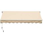 Outsunny Toldo para Patio Balcón Terraza y Jardín de 400x250cm con brazo articulado de Aluminio y tela de Poliéster de 280g/m² Color Beige Oscuro(c-2)