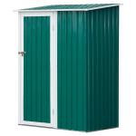 Outsunny Cobertizo de Acero Tipo Caseta de Jardín Terrazas Galvanizado Almacén para Herramientas Jardinería con Techo y Una Puerta143x89x186cm(c-1)