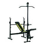 HOMCOM Banco de Pesas Entrenamiento de Musculación Fitness con Respaldo Regulable 175x98x130cm Color Negro(c-1)