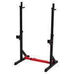 HOMCOM Soporte para Barra de Pesas Estante Ajustable de 12 Niveles Barra Levantamiento Pesas Gimnasio Max. 150 KG Acero 52x48x108-163 cm Blanco(c-2)