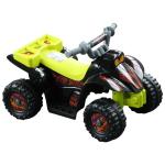 HOMCOM HOMCOM Quad Batería Infantil 66x43x43cm 6V 2'5 km/h Moto Eléctrica para Niños +18 Meses Negro y Amarillo(c-2)