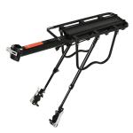 HOMCOM Portaequipajes Posterior para Bicicleta Estante Soporte de Equipajes con Protecciones Laterales Carga 9 kg Aluminio 49x12x14 cm Negro(c-1)