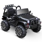 HOMCOM Coche Eléctrico Todoterreno con Mando a Distancia MP3 Luces y Sonidos Apertura de Puerta Batería 12V Carga 30kg para Niños +3 Años 128x78x76cm(c-1)