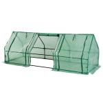 Outsunny Invernadero de Jardín Terraza 270x90x90 cm Tipo Caseta Tubo de Acero con 3 Ventanas Vivero Casero para Cultivo Plantas Flores Tomates Verde(c-1)