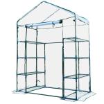 Outsunny Invernadero de Jardín Terraza 270x90x90 cm Tipo Caseta Tubo de Acero con 3 Ventanas Vivero Casero para Cultivo Plantas Flores Tomates Verde(c-4)