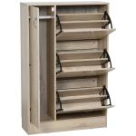 HOMCOM Armario de 2 en 1 para Zapatos Mueble Zapatero de Almacenaje Paraguas Gran Espacio Estante Ajustable en 2 Niveles 79x26x120 cm Madera(c-2)