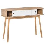 HOMCOM Mesa de Consola Multifuncional Mesa Auxiliar para Sala Pasillo Comedor con 2 Estantes 1 Cajón Extraíble Manija 75,6x27,5x80,5 cm(c-2)