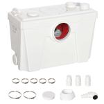 HOMCOM Bomba Trituradora Sanitaria de Agua Residual con 400W y 4 Entradas para Baño Cocina y Lavabo 40x17x28 cm Blanco(c-2)