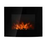 HOMCOM Chimenea Eléctrica Tipo Estufa de Pared con Efecto Llamas Atmosféricas y Luz LED de 7 Colores con Mando A Distancia 1000W/2000W 89,2x13,5x48cm(c-1)