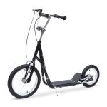 HOMCOM Patinete Scooter Monopatín con Manillar para Niños y Adultos con Frenos 125x58x92-100cm Carga Máx. 100 kg Material de Acero Rosa(c-3)