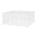 PawHut Jaula de Macotas Valla Parque para Perro Gato con Puerta Doble Seguro Tubo Rectangular Hierro 129x84x70 cm Negro(c-3)