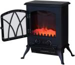 HOMCOM Chimenea Eléctrica de Pie Calefactor Estufa 1000/2000W Llama LED con Termostato 39x23x56,5cm(c-1)