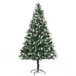 HOMCOM Árbol de Navidad Artificial 150 cm con 41 Bayas 554 Ramas PE Tridente PVC Base Plegable y Soporte Metálico Decoración Navideña para Interiores Verde(c-1)