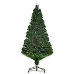 HOMCOM Árbol de Navidad Verde fibra óptica Φ60x150cm + Luces LED Perfecto para Decoración Navidad(c-2)