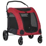PawHut Cochecito para Mascotas Carrito para Perro Gatos Plegable 4 Ventanas Transpirables Buena Ventilación Puerta Grande Cojín Extraíble 98x82x110 cm Azul(c-1)