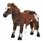 HOMCOM Caballito Balancín de Peluche con Silla y Sonido Juguete para Niños +36 Meses Juguete de Mecedora 71x28x60cm(c-2)