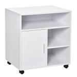 Vinsetto Armario para Impresora Carro Multifuncional de Oficina con 3 Compartimentos 2 Cajones para Archivos Estante Ajustable Ruedas con 2 Frenos 80x40x72 cm Roble(c-4)