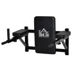 HOMCOM Barra de Musculación para Pared con Brazos Ajustables para hacer Dominadas Flexiones y Crossfit en Casa 70x53-63x48 cm Negro(c-2)