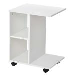 HOMCOM Mesita de Noche Mesa Auxiliar Multifuncional Diseño Retro Envejecido con Cajón y Estante Revestimiento Pintura 39,8x39,8x60,5cm(c-1)