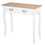 HOMCOM Mesa de Consola Multifuncional Mesa Auxiliar para Sala Pasillo Comedor con 2 Estantes 1 Cajón Extraíble Manija 75,6x27,5x80,5 cm(c-3)
