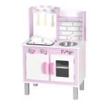HOMCOM Cocina de Juguete con Fregadero Cocina de Inducción y Microondas Simulados con Accesorios Incluidos Cocina Infantil para +3 Años 77x30x82 cm Blanco(c-2)