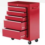HomCom® Carro de Herramientas Taller Movil con 5 Cajones Ruedas Acero Rojo(c-2)