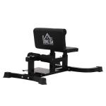 HOMCOM Máquina de Sissy Squat Equipo Multifuncional para Sentadillas Entrenamiento de Abdominales con Asiento y Cojín para Piernas Ajustables 71x108x46-58 cm Negro(c-3)